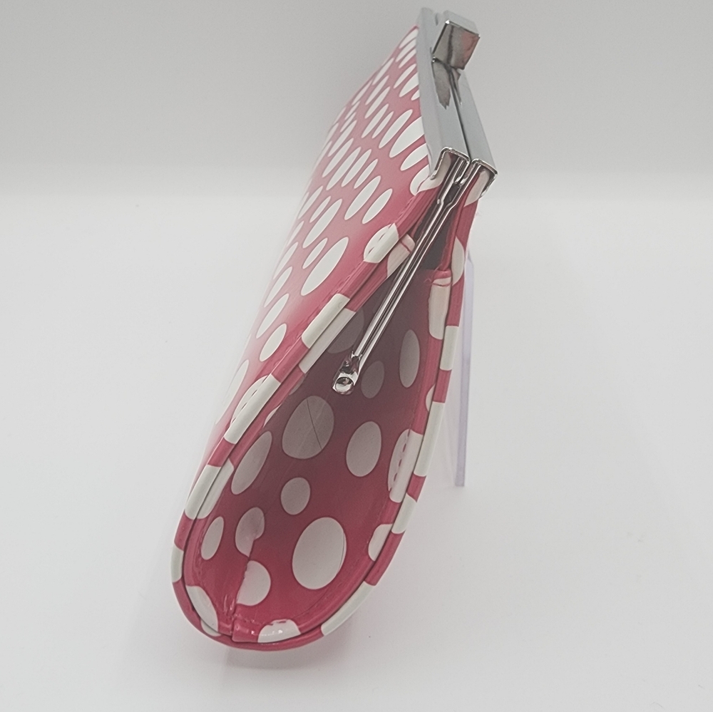 Neiman Marcus Clutch Pink & White Polka Dots NWOT - Picture 5 of 6